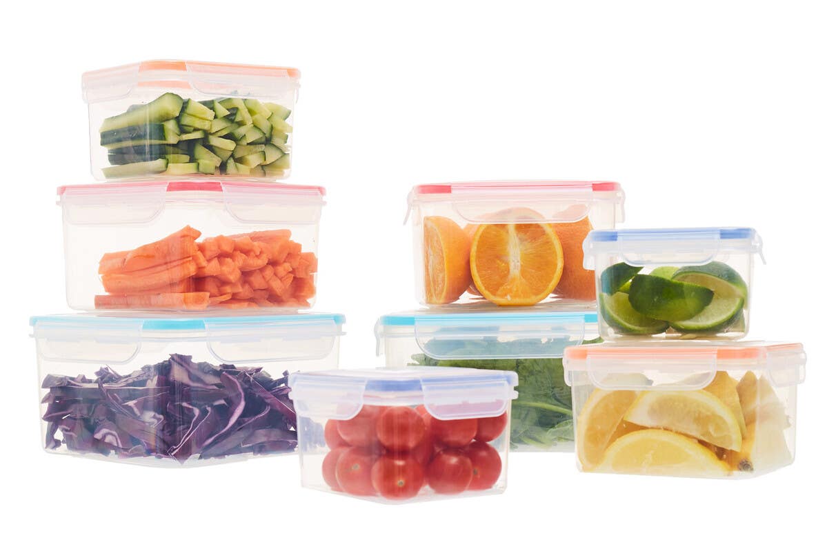 Herrela 4 Piece Square Food Containers with Airtight Lids