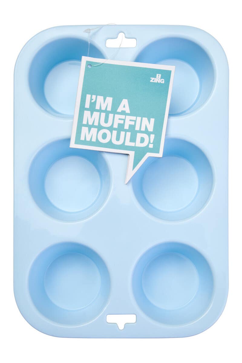 Zing Pastel Blue 6 Cup Muffin Mould
