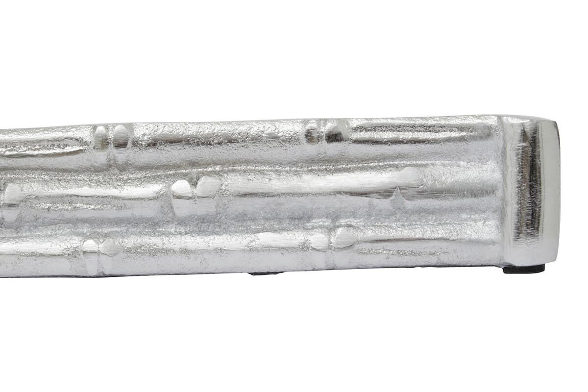 Hiba Silver Finish Bamboo Effect Mirrored Tray
