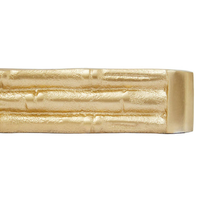 Hiba Gold Finish Bamboo Effect Mirrored Tray