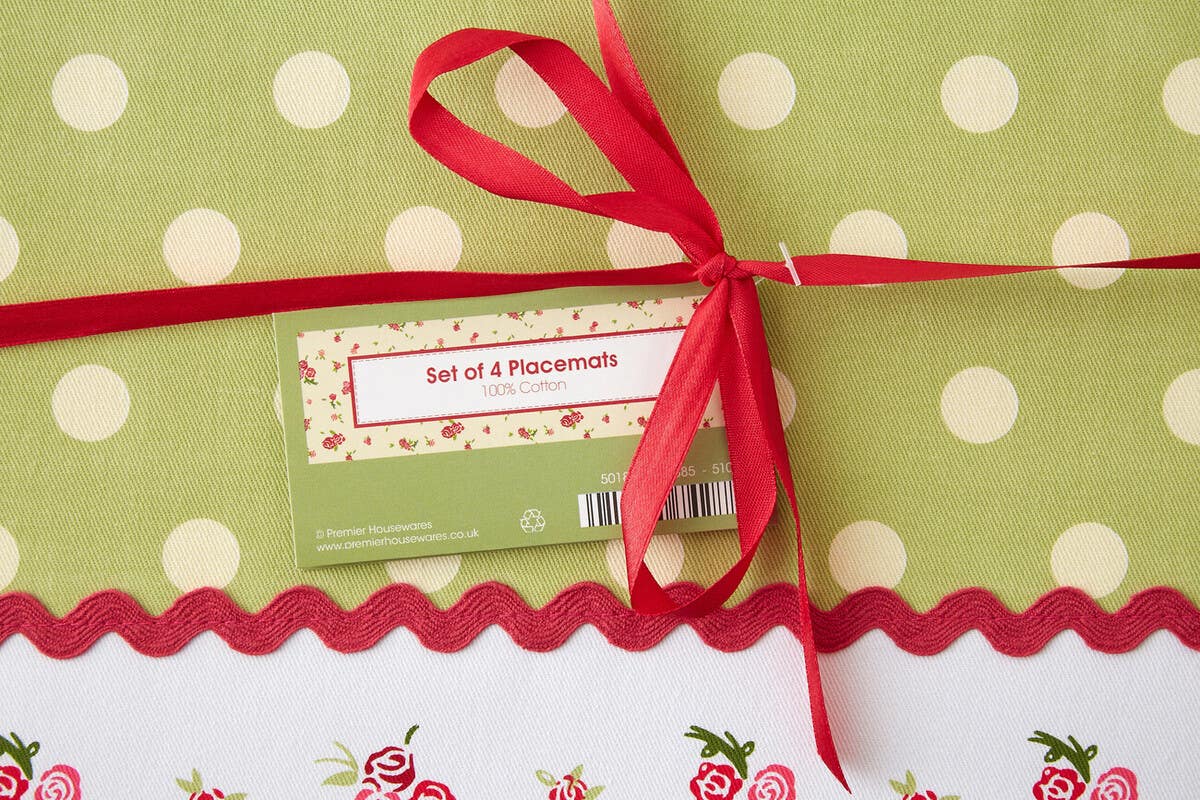 Set Of Four Rose Cottage Placemats