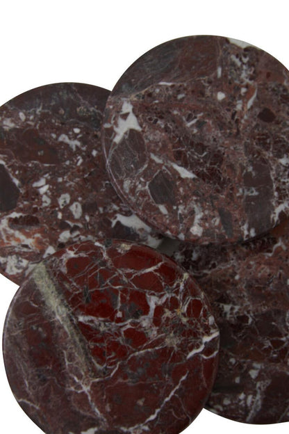 Salmo Set of Four Red Marble Coasters