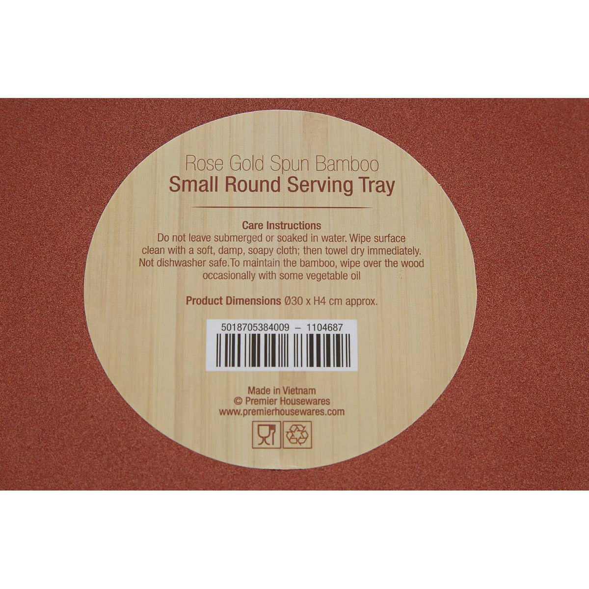 Kyoto Small Round Rose Gold Serving Tray