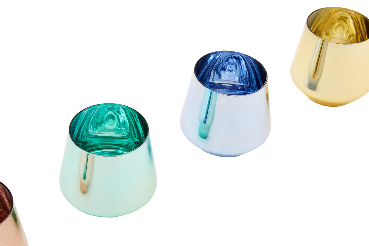 Aurora Set Of Four Glass Tumblers In Assorted Colours