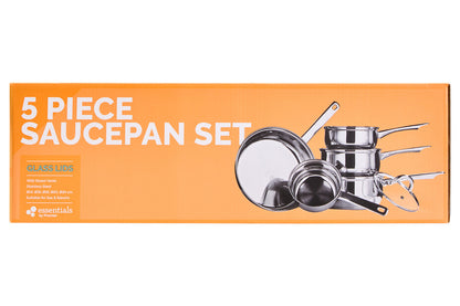 Crosse 5 Piece Stainless Steel Pan Set