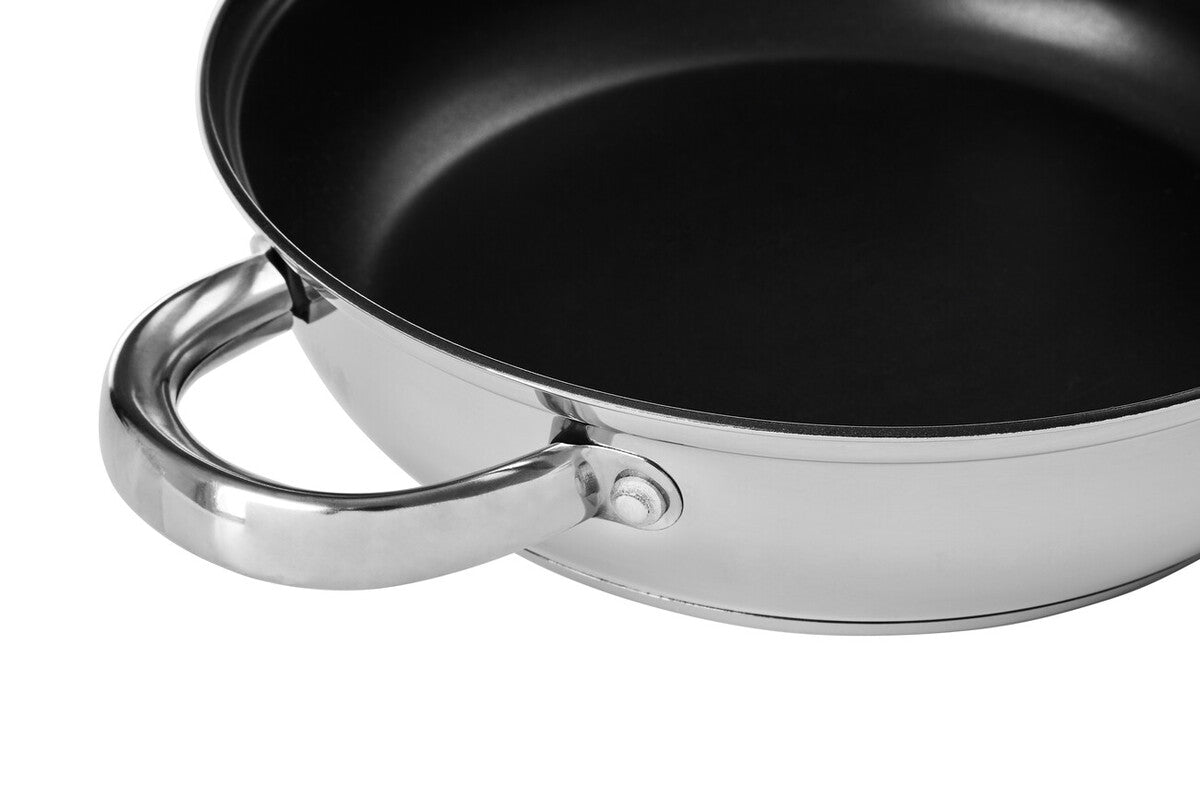 Crosse 24cm Stainless Steel Non Stick Frypan With Glass Lid