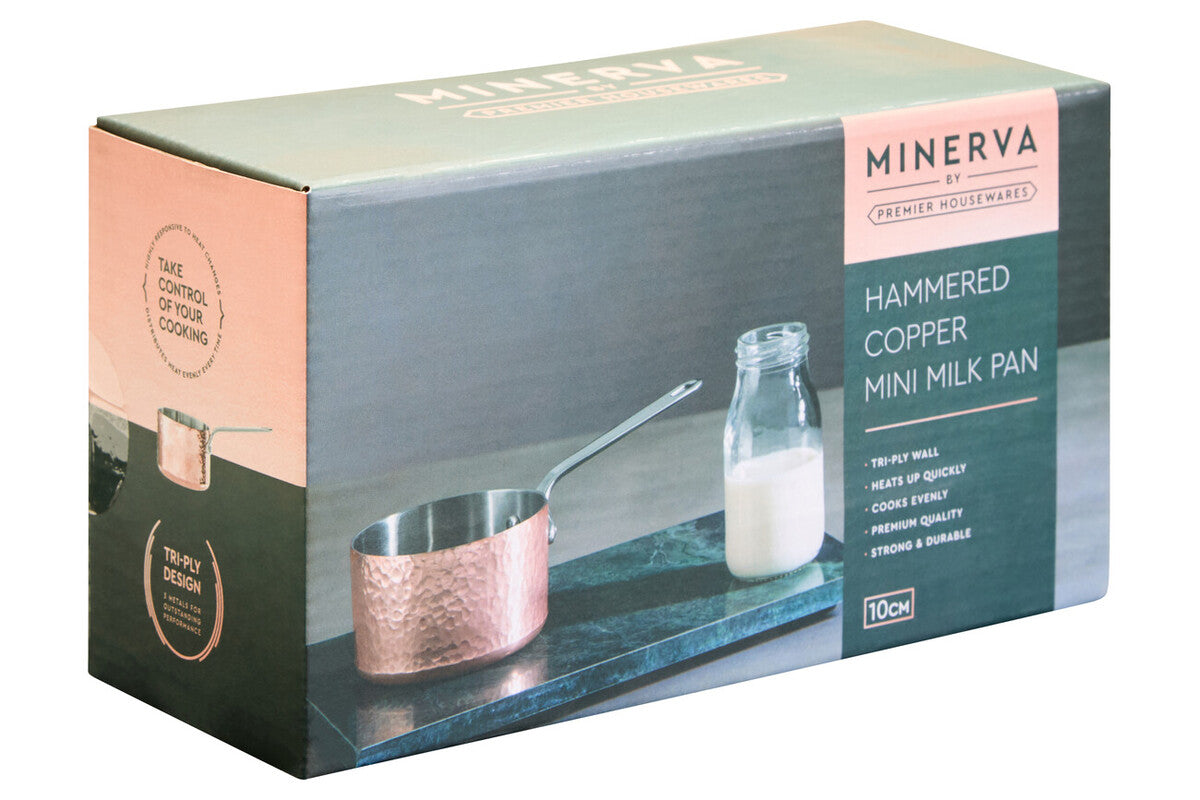 Minerva Hammered Copper Finish Mini 10 cm Milk Pan