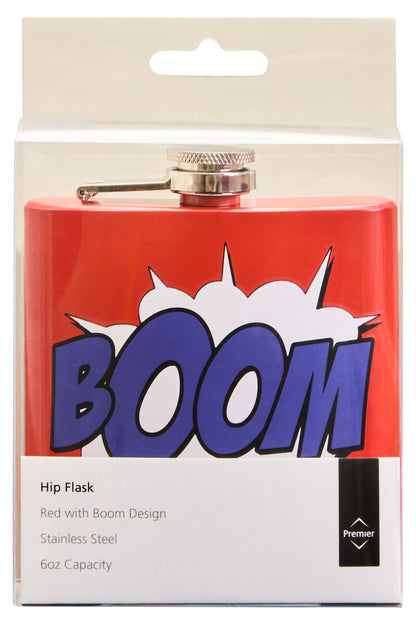 Auden Red Hip Flask with Boom Design