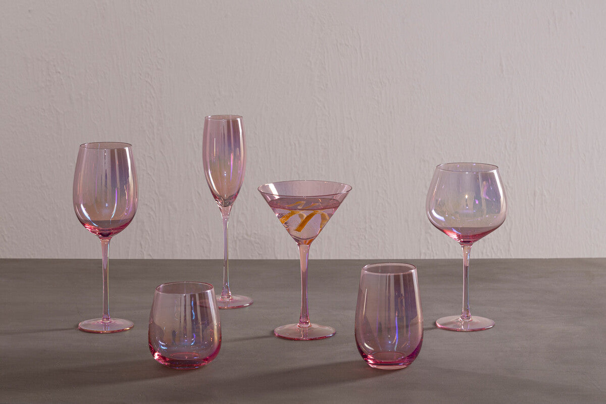 Frosted Deco Set of 2 Martini Glasses