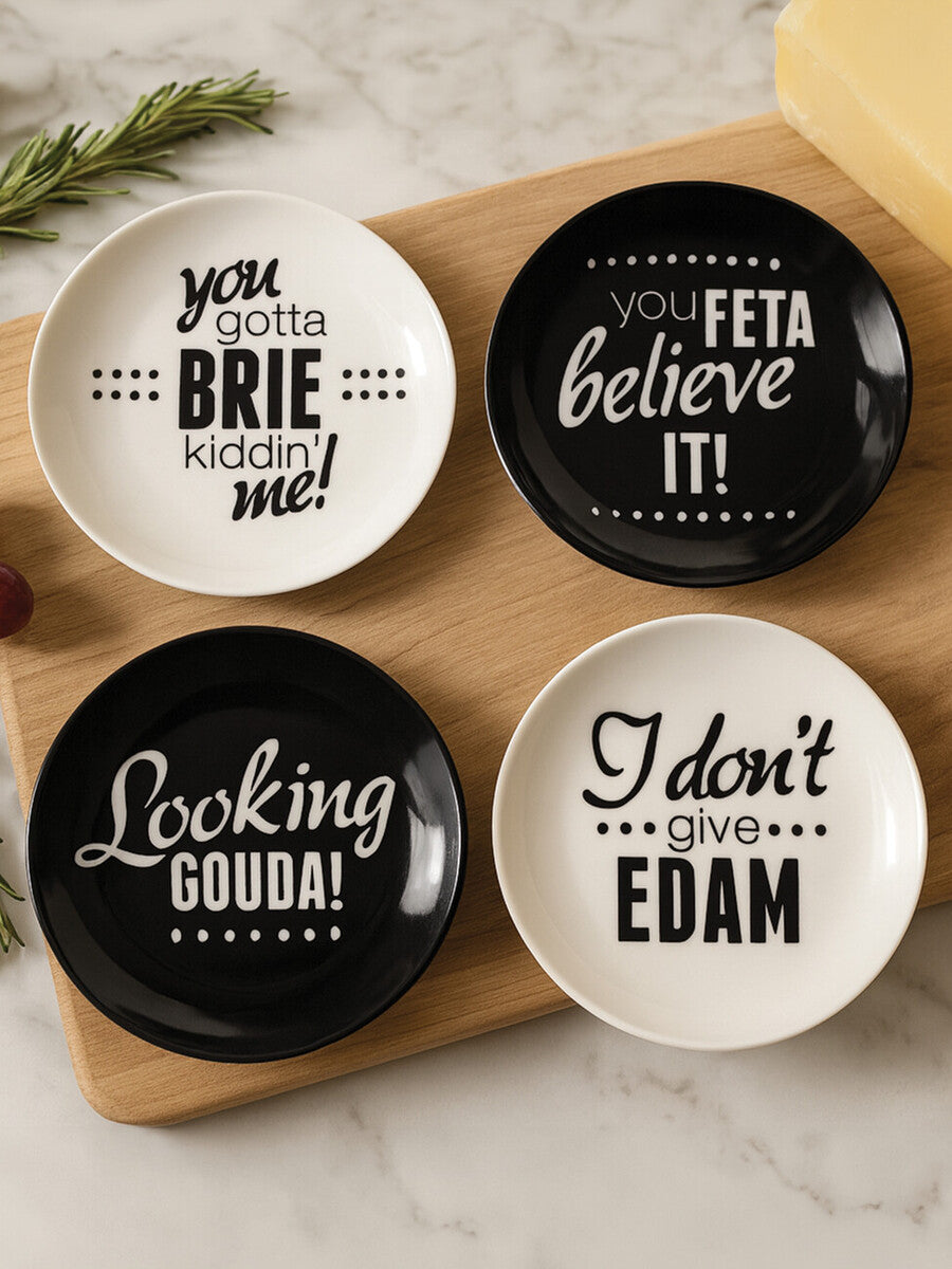 Pun and Games Set Of Four Cheese Plates