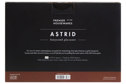 Astrid Set Of Two Cocktail Glasses With Gold Finish Stem