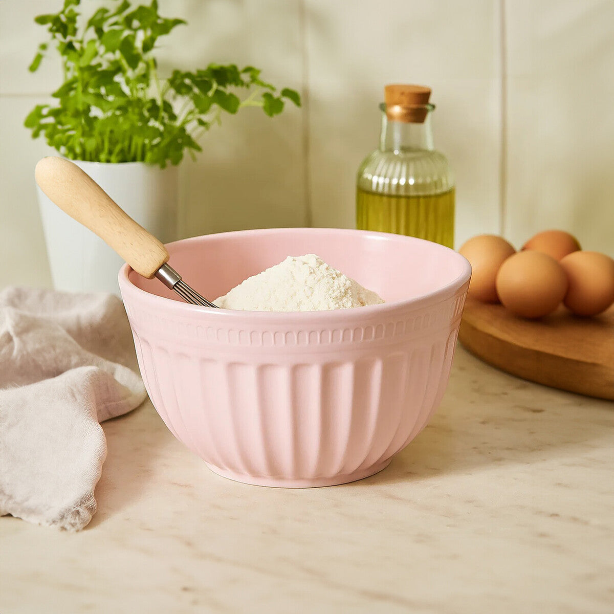 Alden Melamine Large Mixing Bowl - Pink
