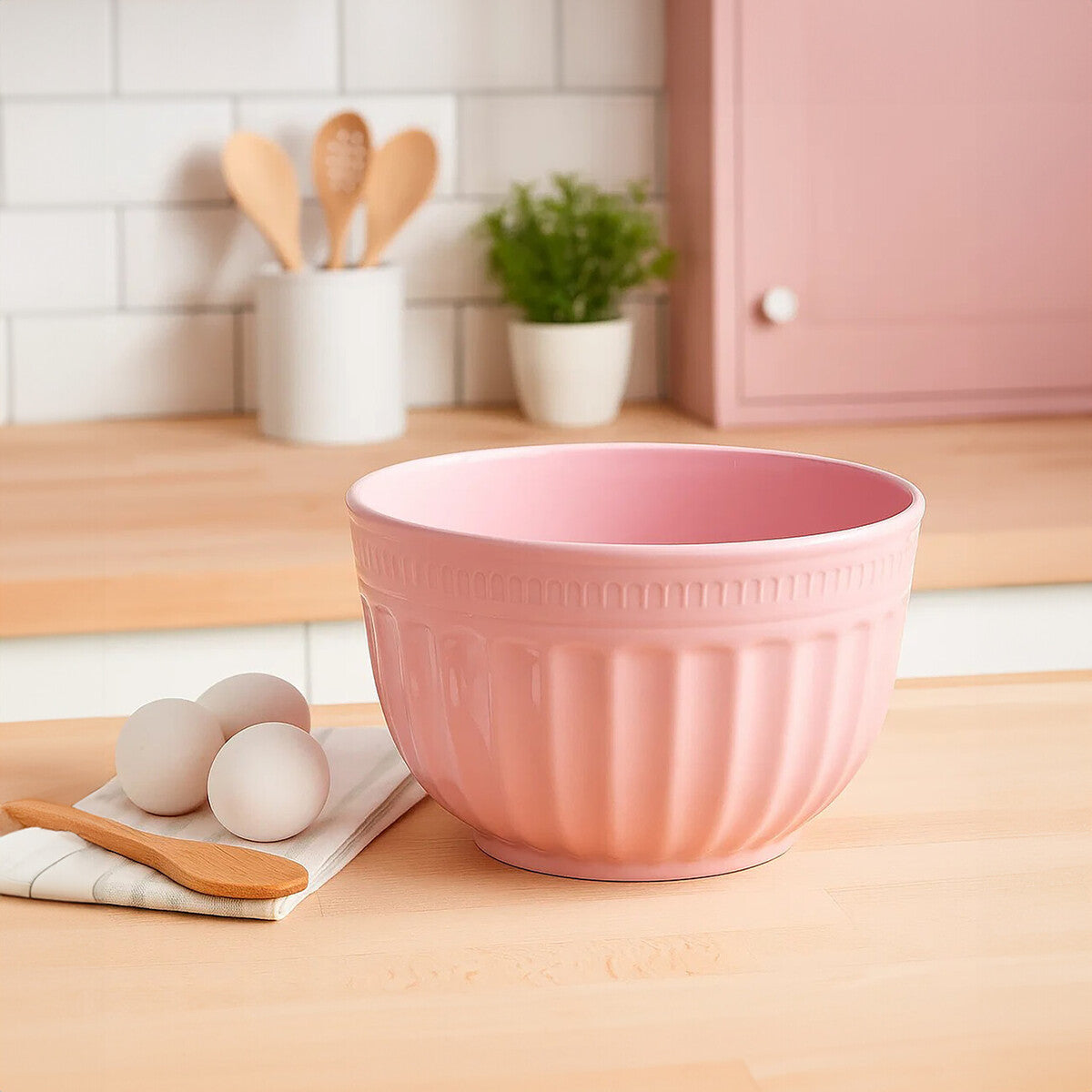 Alden Melamine Medium Mixing Bowl - Pink