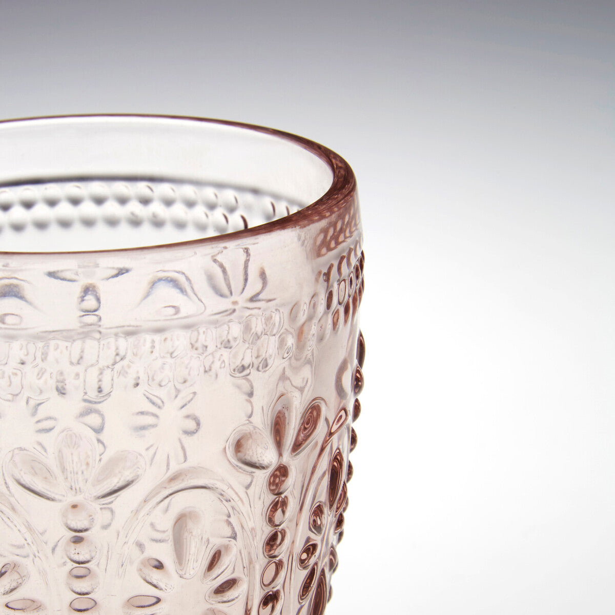 Fleur Set Of Four Pink and Blue Glass Tumblers