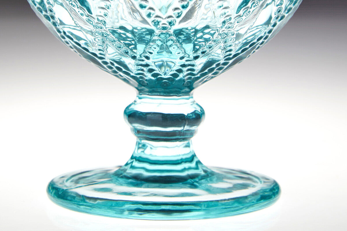 Fleur Set Of Two Blue Glass Sundae Dishes