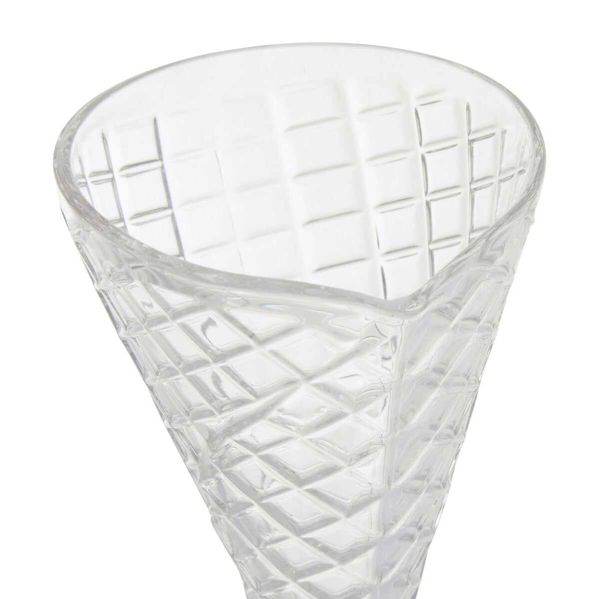 Torta Set of Four Waffle Cone Design Glass Sundae Dishes