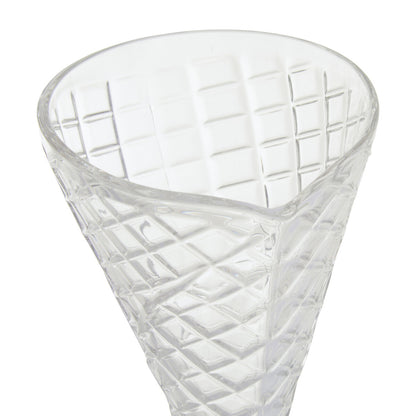 Torta Set of Four Waffle Cone Design Glass Sundae Dishes