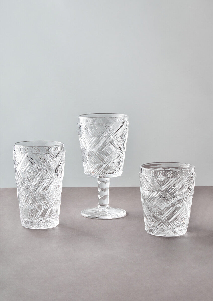 Fleur Set Of Four Clear Highball Glasses