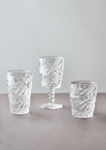 Fleur Set Of Four Clear Highball Glasses