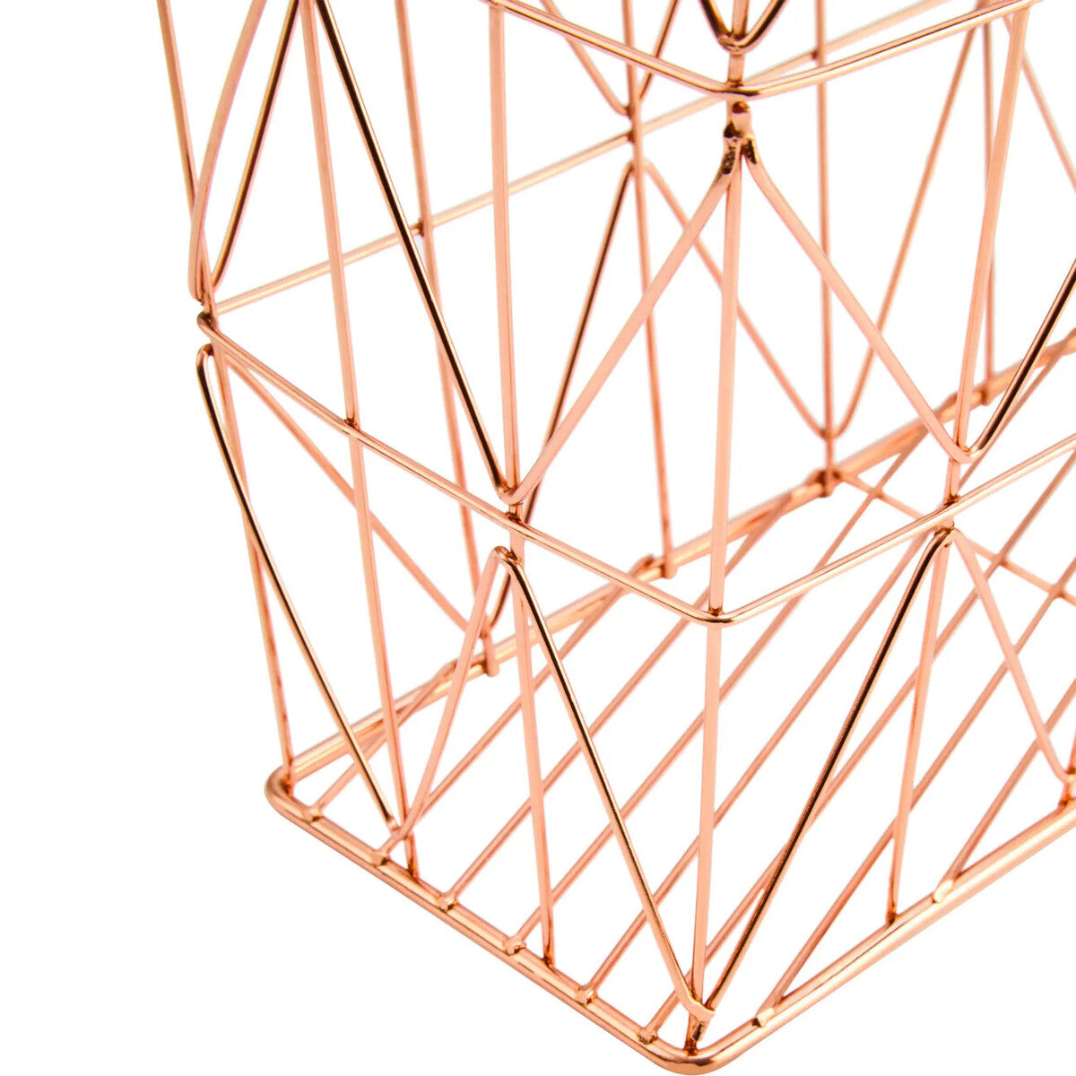 Vertex Copper Finish Cross Design Wire Basket
