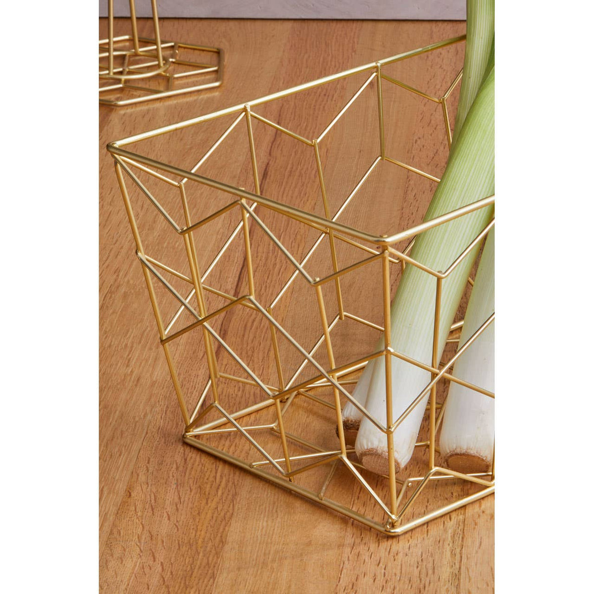 Vertex Contour Matte Gold Storage Basket