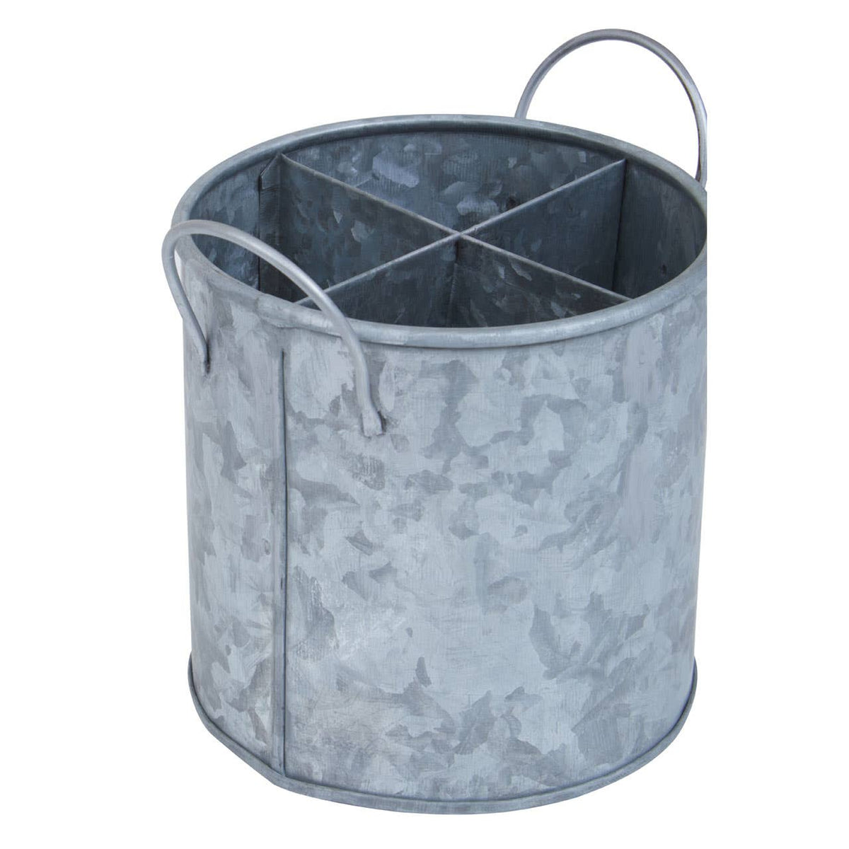 Drummond Four Section Galvanised Steel Cutlery Holder