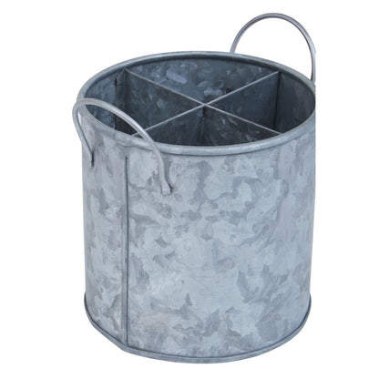 Drummond Four Section Galvanised Steel Cutlery Holder