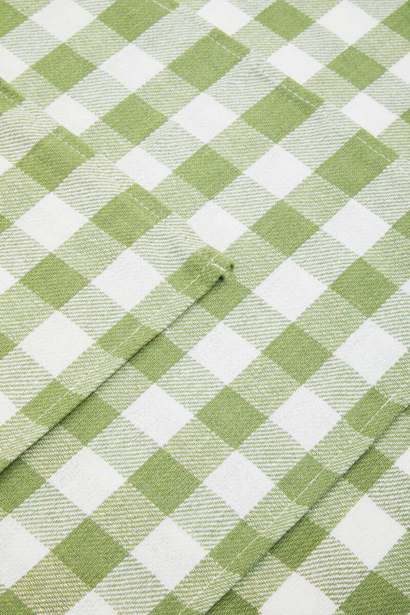 Doro Set Of Three Green And White Tea Towels