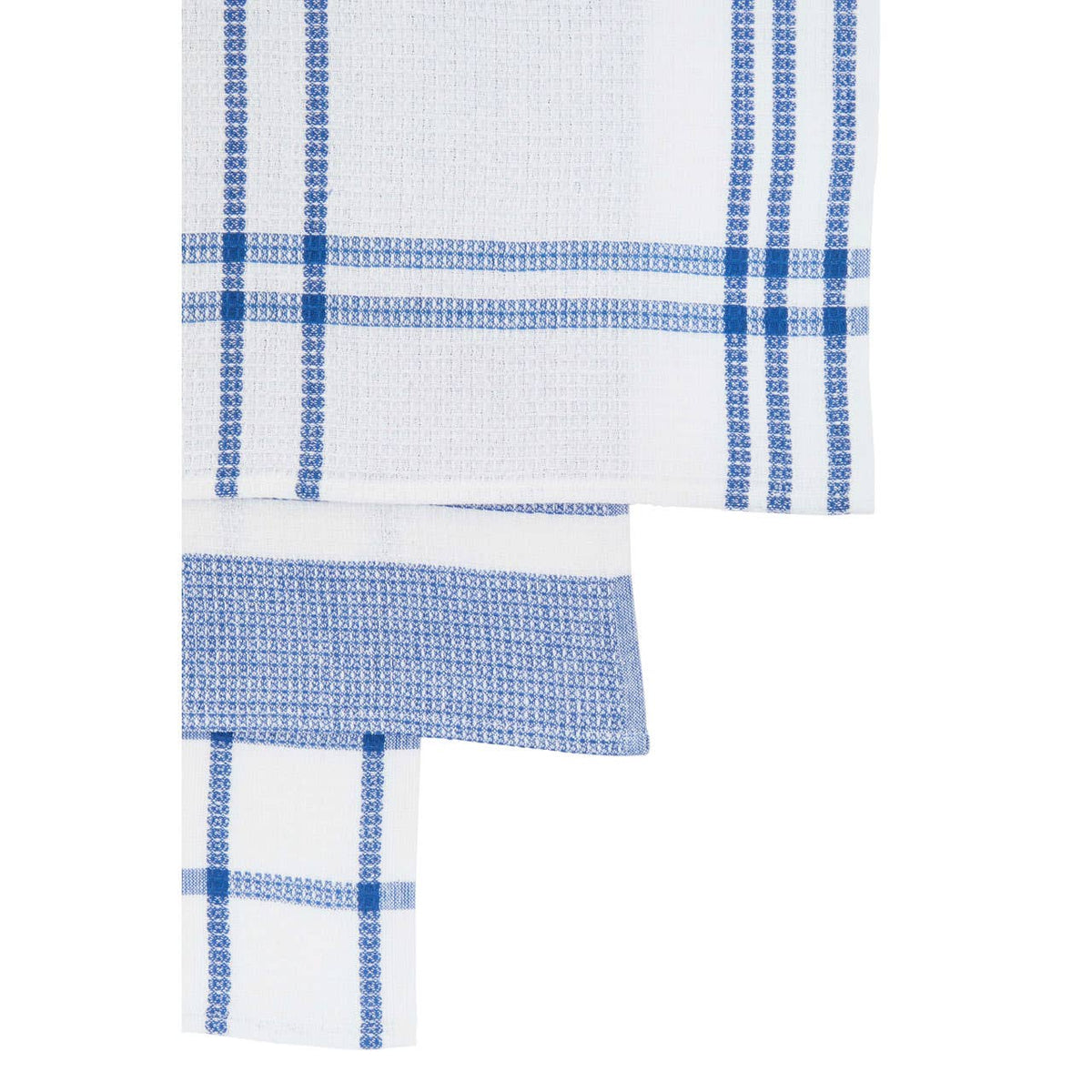 Doro Set Of Three Waffle Blue And White Tea Towels