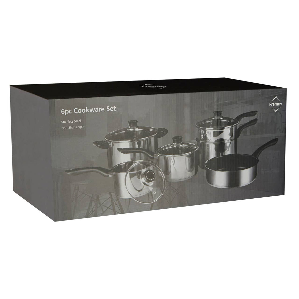 Crosse 6 Piece Stainless Steel Cookware Set