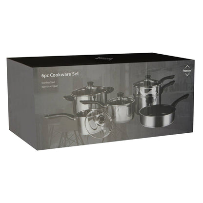 Crosse 6 Piece Stainless Steel Cookware Set