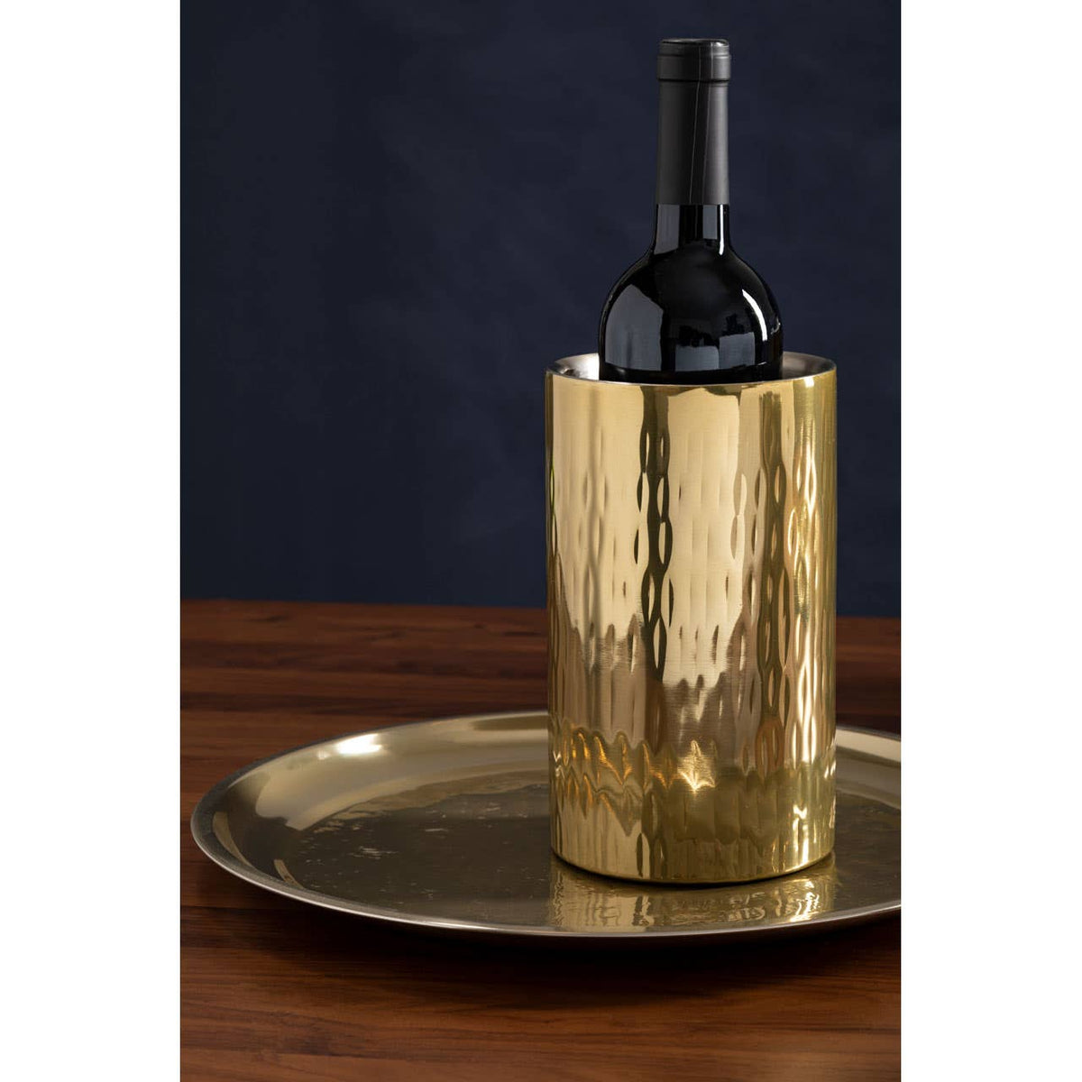 Mixology Hammered Gold Finish Wine Cooler