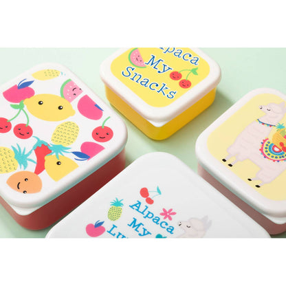 Mimo Set Of 4 Fruity Alpaca Lunch Box