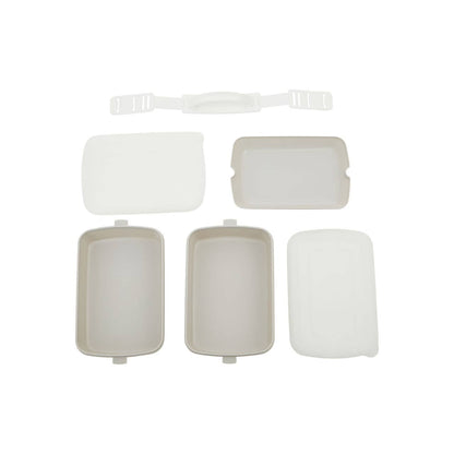 Grub Tub Warm Grey And White Lunch Box