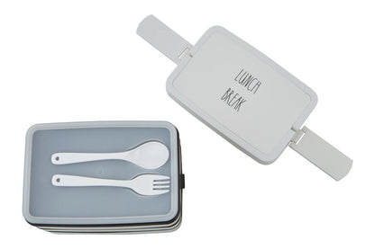 Grub Tub Black Lunch Box With Cutlery
