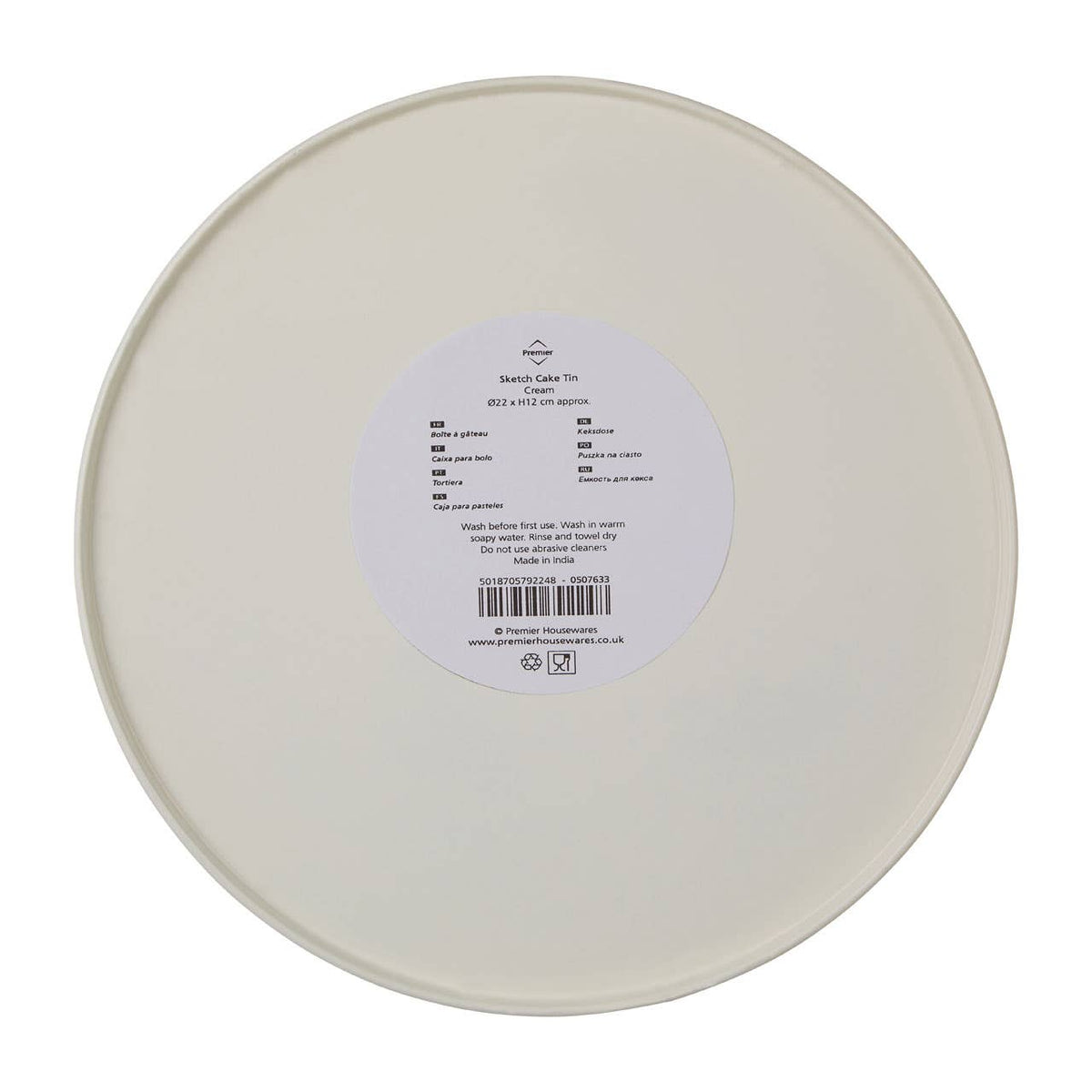 Sketch Cream Finish Round Biscuit Tin