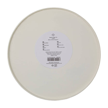Sketch Cream Finish Round Biscuit Tin
