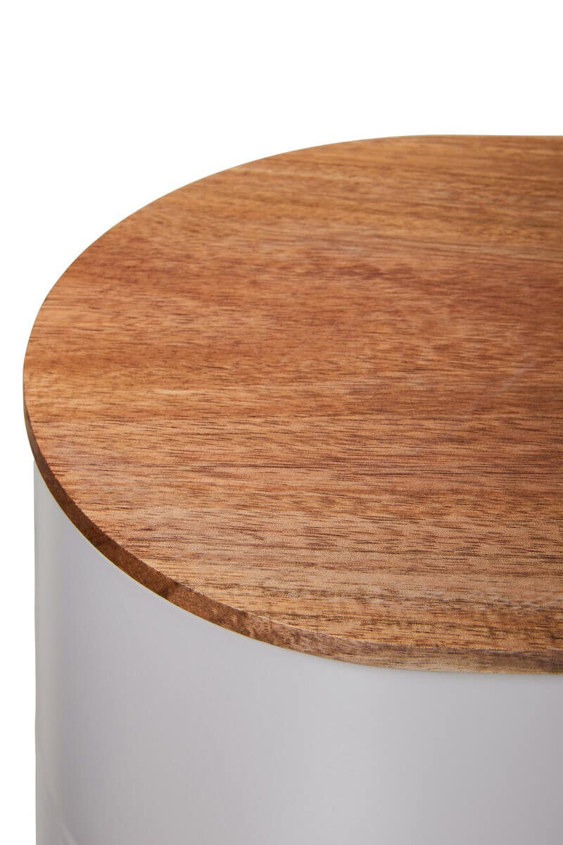 Alton Cream Bread Bin With Acacia Wood Lid