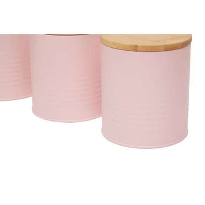 Set Of Three Alton Pink Cannisters