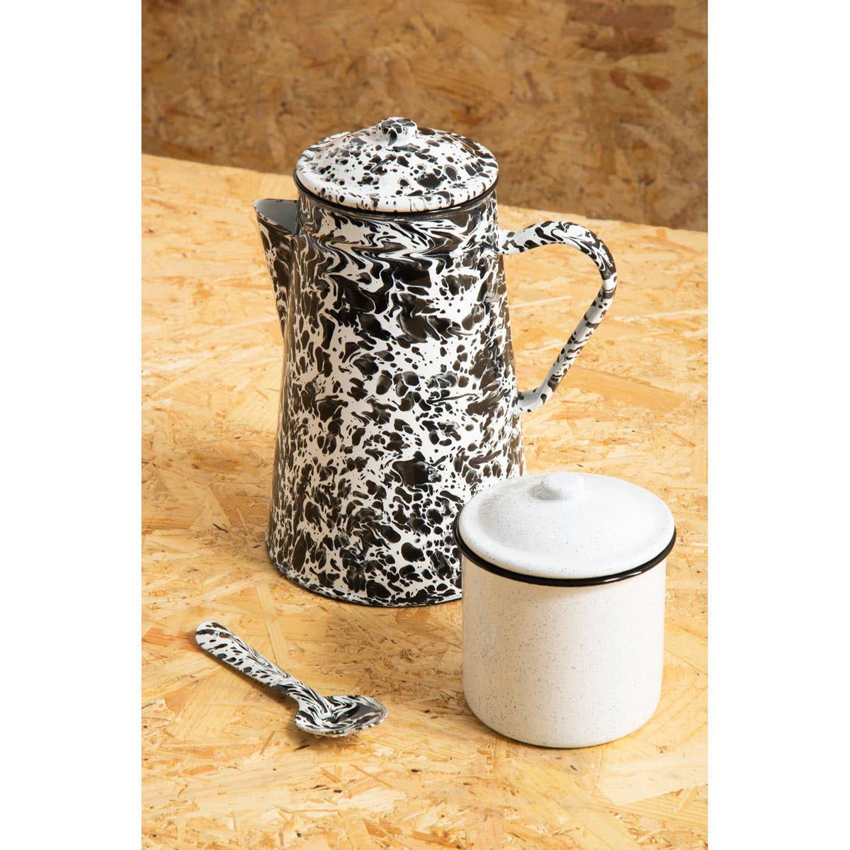 Hygge Black And White Patterned Teapot