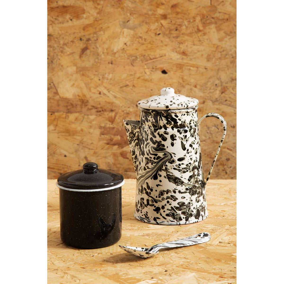 Hygge Black And White Patterned Coffee Pot