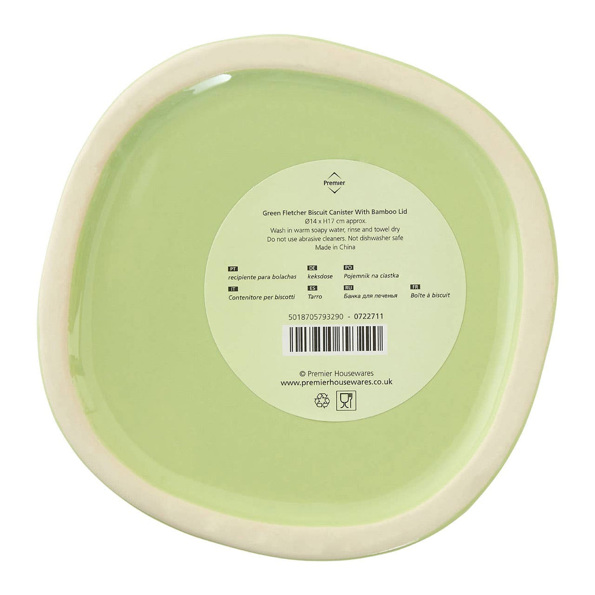 Fletcher Green Ceramic Biscuit Canister