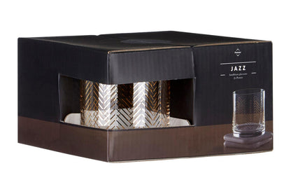 Set Of Four Jazz Tumbler Glasses