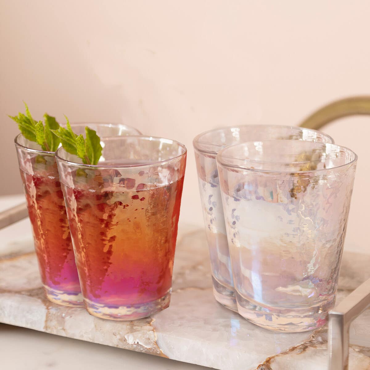 Aurora Set of 4 Lustre Glass Tumblers