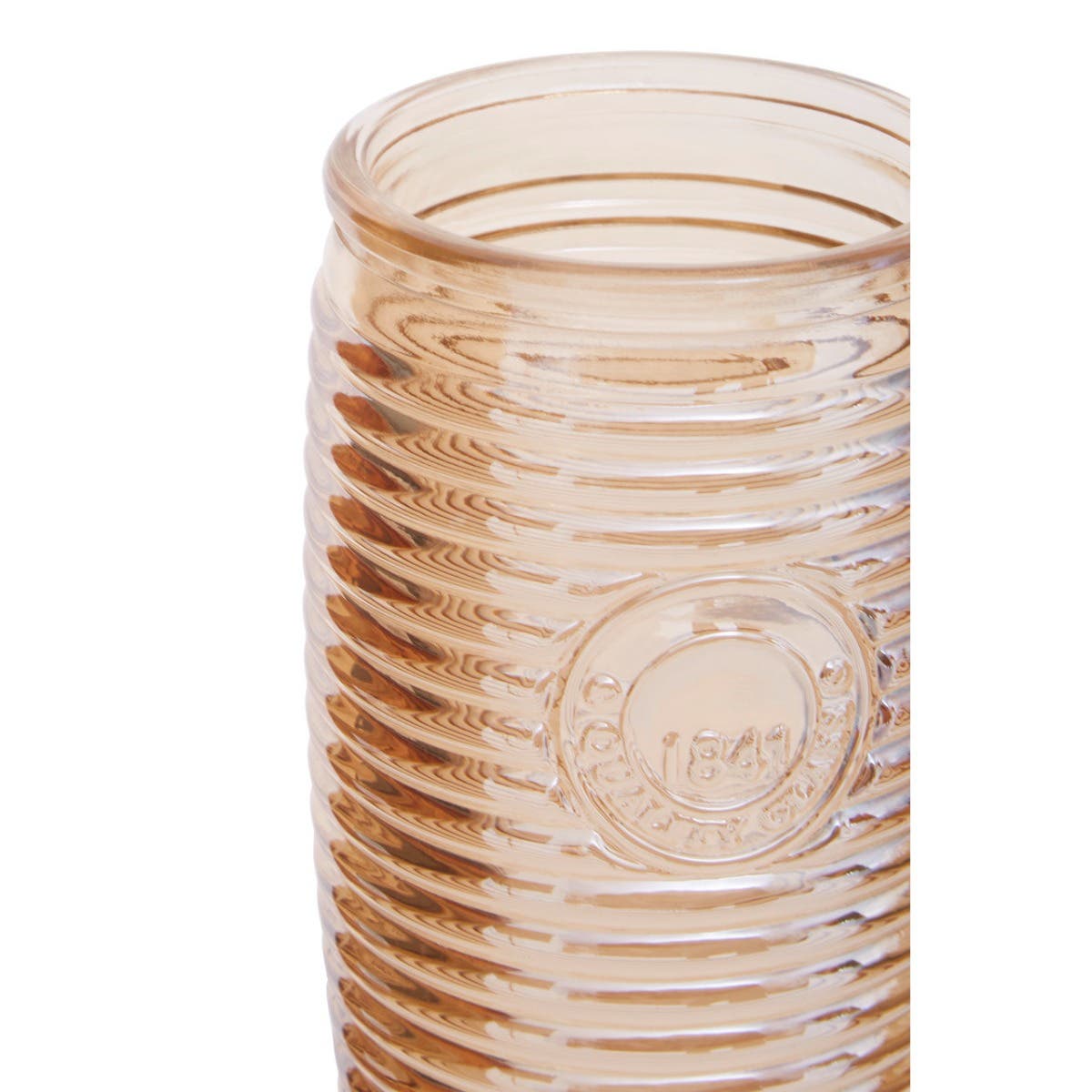Dayla Set Of Four Gold Ribbed Glass Tumblers