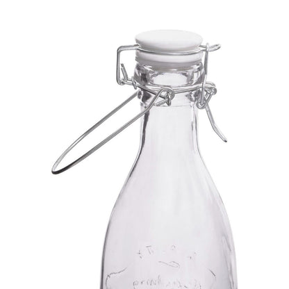 Dayla Embossed Glass Bottle Set With Four Glasses