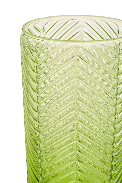 Fleur Set Of Four Green Highball Glasses