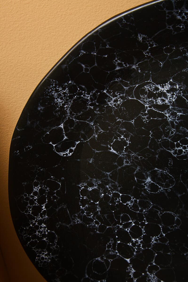 Hygge Black Marble Effect Pizza Plate