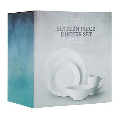 Elmira 16 Pieces White Porcelain Dinner Set