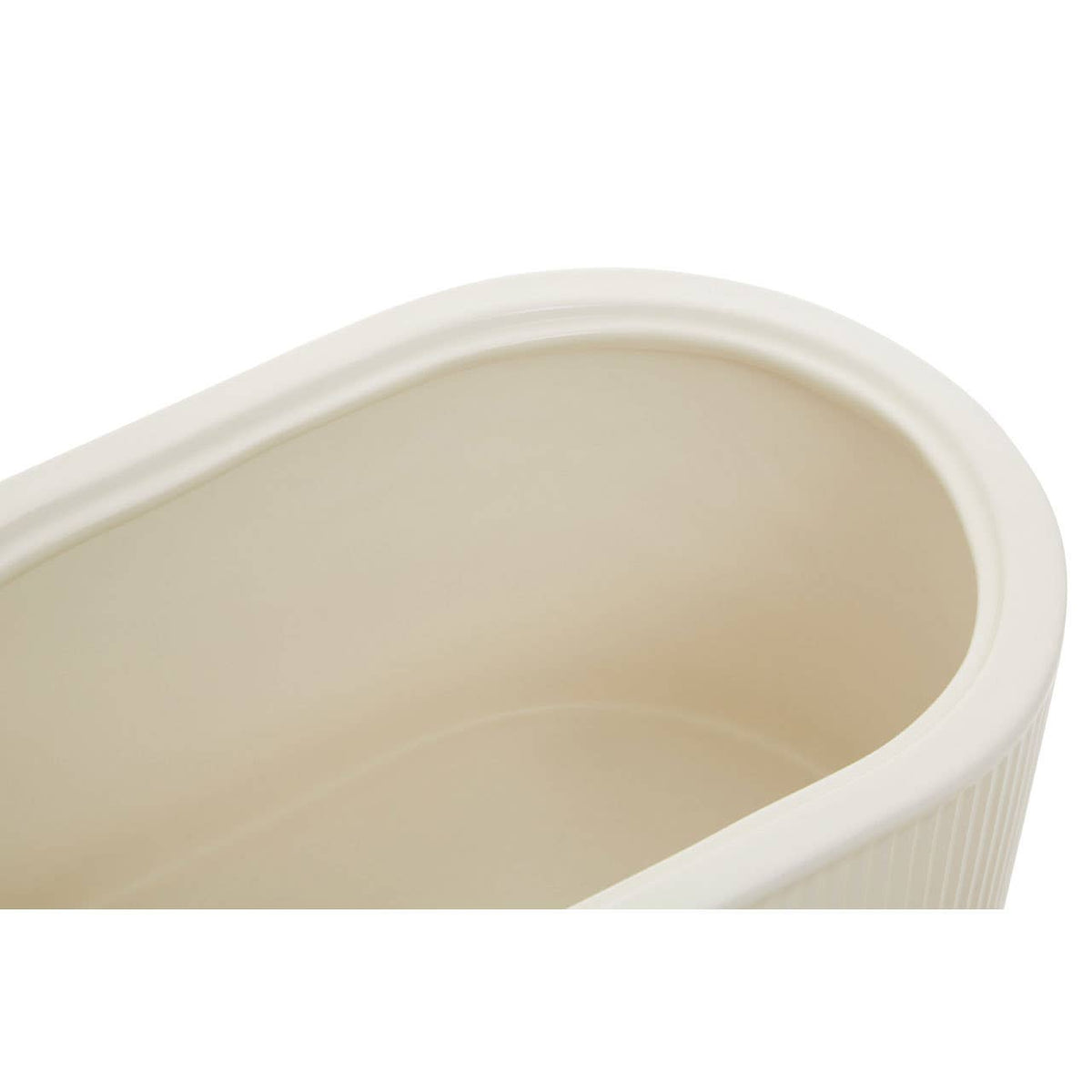 Geome Cream Bread Bin in Stoneware